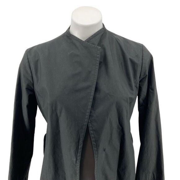 Banana Republic Women’s Black Cotton Belted Trench Coat Medium - Picture 5 of 15